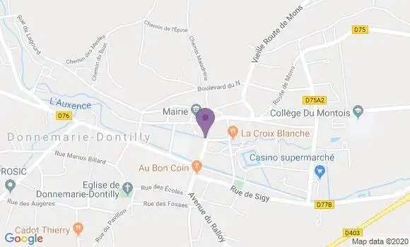 Localisation Crédit Agricole Agence de Donnemarie Dontilly