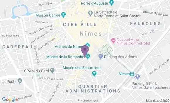 Localisation Crédit Agricole Agence de Nîmes Arènes