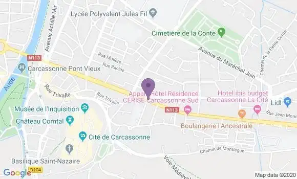 Localisation Crédit Agricole Agence de Carcassonne Relais Cité