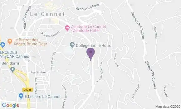 Localisation Crédit Agricole Agence de Le Cannet Centre