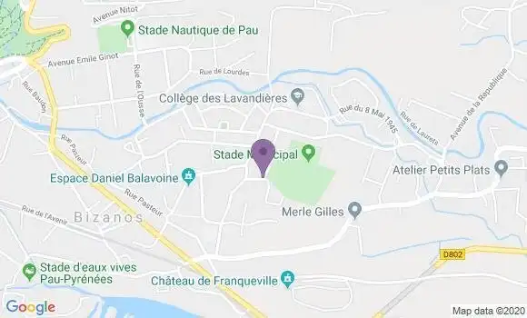 Localisation Crédit Agricole Agence de Pau Trespoey