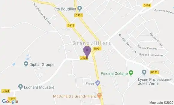 Localisation Crédit Agricole Agence de Grandvilliers