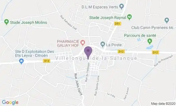 Localisation Crédit Agricole Agence de Villelongue de la Salanque