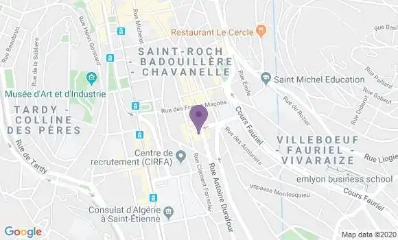 Localisation Crédit Agricole Agence de Saint Etienne Saint Roch