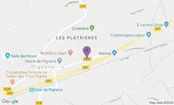 Localisation Crédit Agricole Agence de Gonfaron