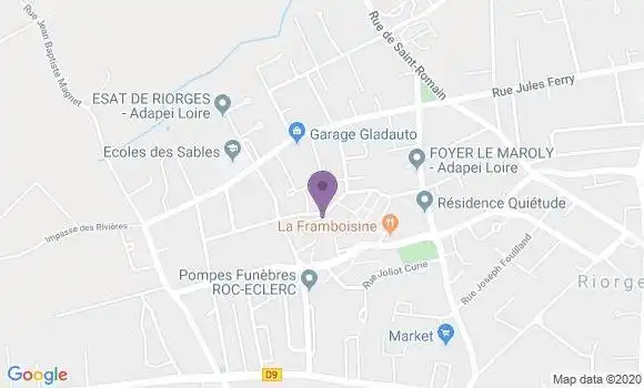 Localisation Crédit Agricole Agence de Riorges