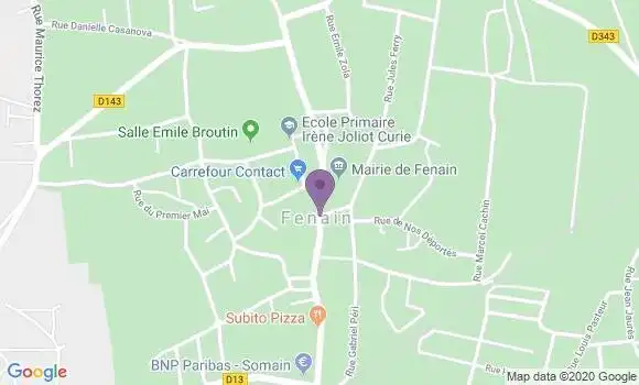 Localisation Crédit Agricole Agence de Fenain