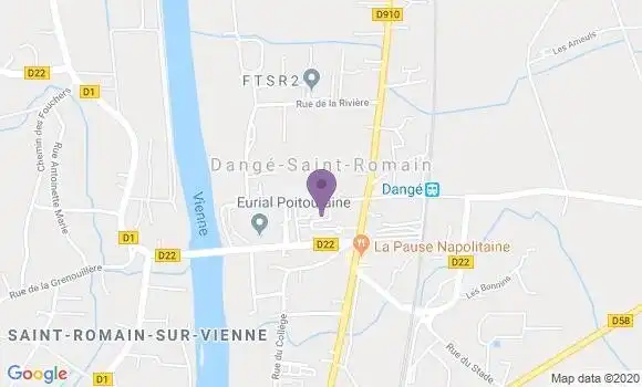 Localisation Crédit Agricole Agence de Dangé Saint Romain