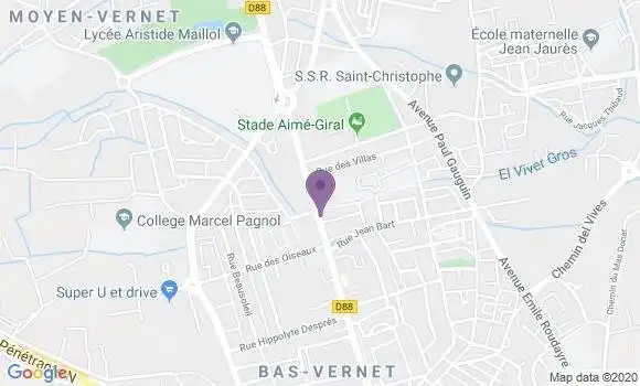 Localisation Crédit Agricole Agence de Perpignan Joffre