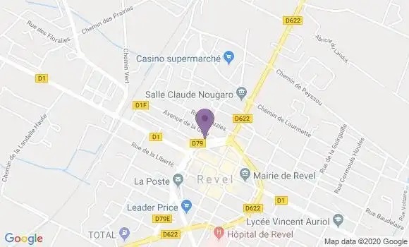Localisation Crédit Agricole Agence de Revel