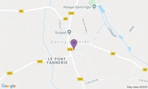 Localisation Crédit Agricole Agence de Cerisy la Forêt