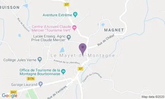 Localisation Crédit Agricole Agence de Le Mayet de Montagne