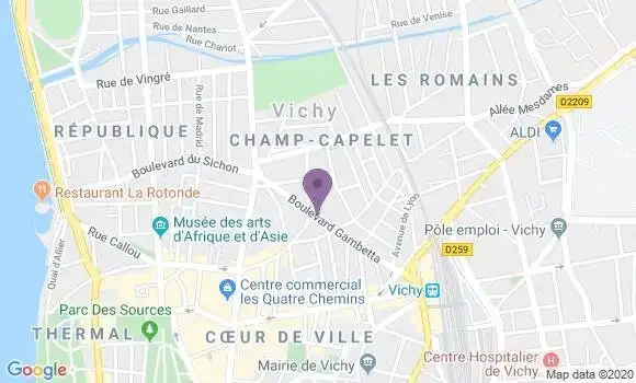 Localisation Crédit Agricole Agence de Vichy Marché