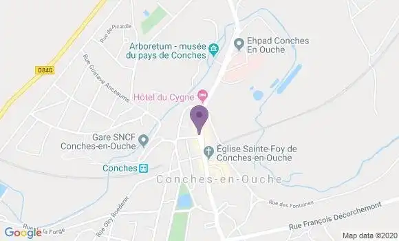 Localisation Crédit Agricole Agence de Conches en Ouche