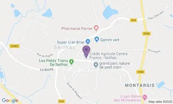 Localisation Crédit Agricole Agence de Seilhac