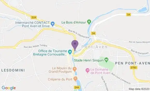 Localisation Crédit Agricole Agence de Pont Aven