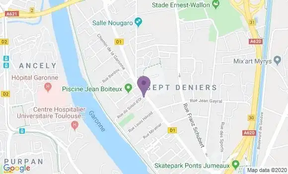 Localisation Crédit Agricole Agence de Toulouse Sept Deniers