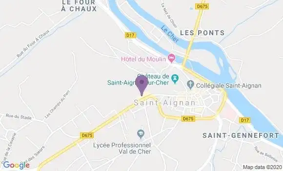 Localisation Crédit Agricole Agence de Saint Aignan sur Cher