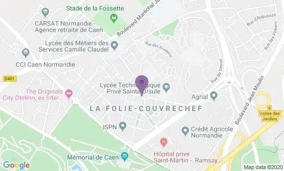 Localisation Crédit Agricole Agence de Caen la Folie Couvrechef