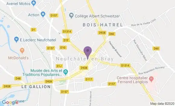 Localisation Crédit Agricole Agence de Neufchatel en Bray