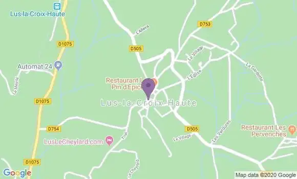 Localisation Crédit Agricole Agence de Lus la Croix Haute