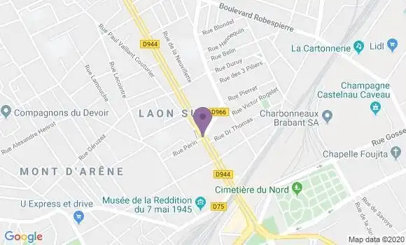 Localisation Crédit Agricole Agence de Reims Saint Thomas