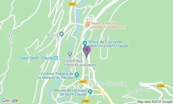 Localisation Crédit Agricole Agence de Saint Claude