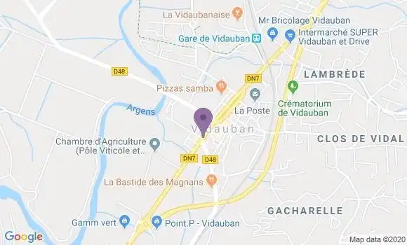 Localisation Crédit Agricole Agence de Vidauban