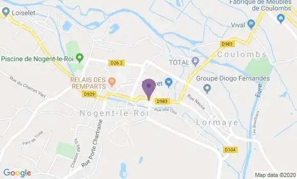 Localisation Crédit Agricole Agence de Nogent le Roi