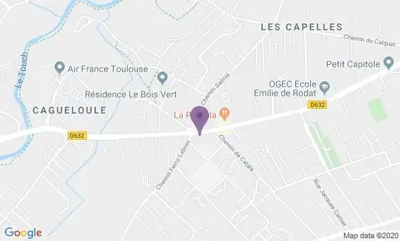 Localisation Crédit Agricole Agence de Toulouse Lardenne