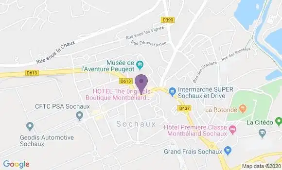 Localisation Crédit Agricole Agence de Sochaux