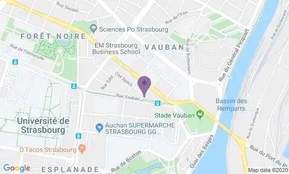 Localisation LCL Agence de Strasbourg Vauban