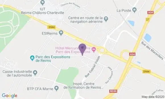 Localisation Crédit Agricole Agence de Reims les Essillards