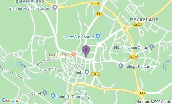 Localisation Crédit Agricole Agence de Gramat