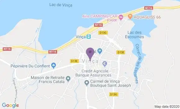Localisation Crédit Agricole Agence de Vinca