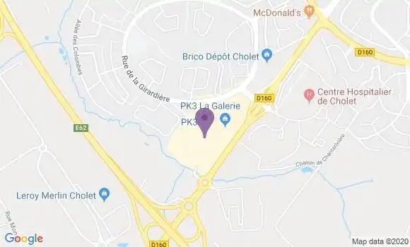 Localisation Crédit Agricole Agence de Cholet Pk3