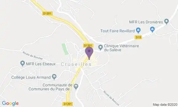 Localisation Crédit Agricole Agence de Cruseilles