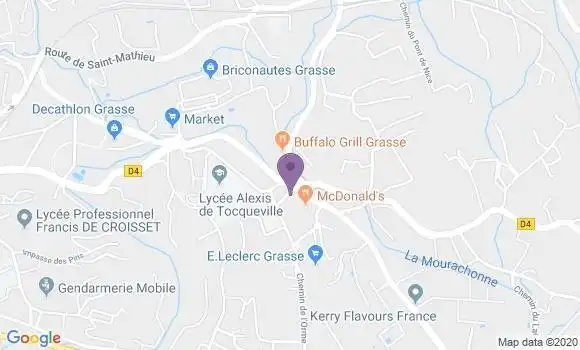 Localisation Crédit Agricole Agence de Grasse le Plan