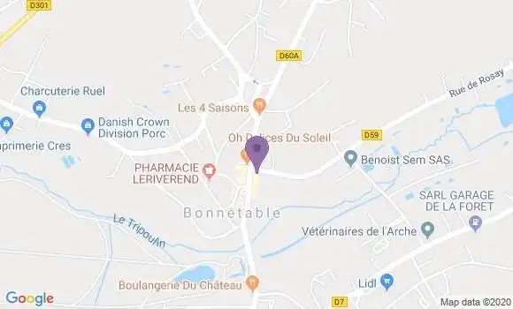 Localisation Crédit Agricole Agence de Bonnetable