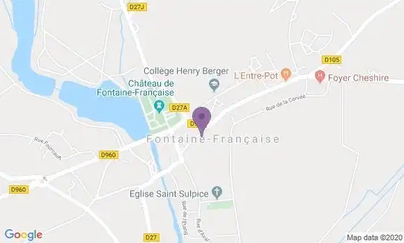 Localisation Crédit Agricole Agence de Fontaine Francaise