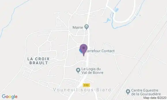 Localisation Crédit Agricole Agence de Vouneuil sous Biard