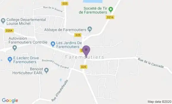 Localisation Crédit Agricole Agence de Faremoutiers