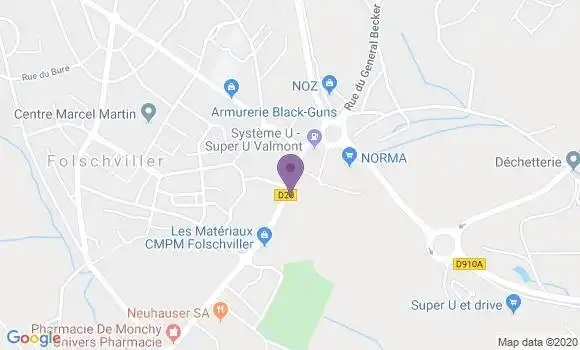 Localisation Crédit Agricole Agence de Folschviller
