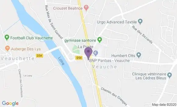 Localisation Crédit Agricole Agence de Veauche Bourg