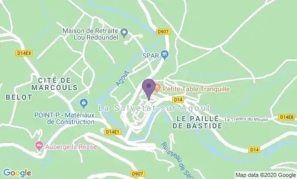 Localisation Crédit Agricole Agence de La Salvetat sur Agout