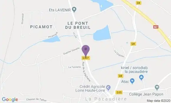 Localisation Crédit Agricole Agence de La Pacaudière
