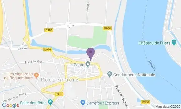 Localisation Crédit Agricole Agence de Roquemaure