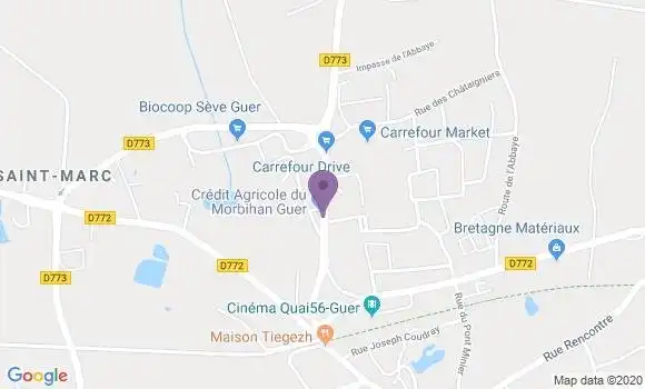 Localisation Crédit Agricole Agence de Guer