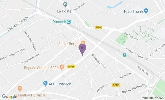 Localisation Crédit Agricole Agence de Mulhouse Dornach