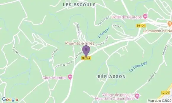 Localisation Crédit Agricole Agence de Joyeuse